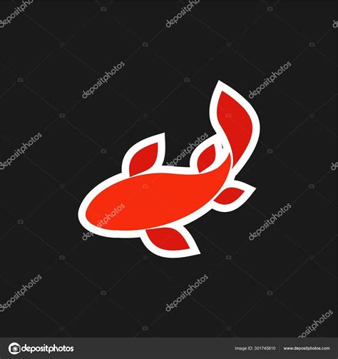 Koi logo japón pez japonés símbolo fondo ilustración vector stock