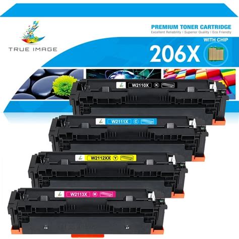 4 Pack Compatible 206x Toner Cartridge With Chip For Hp 206x 206a W2110x W2110a W2111x W2112x