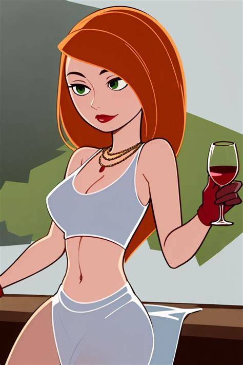 An Animated Woman Holding A Glass Of Wine