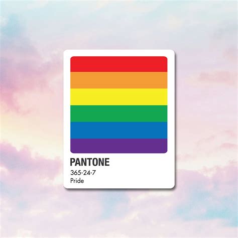 Pantone Pride Flag Swatch Stickers Pansexual Bisexual Etsy