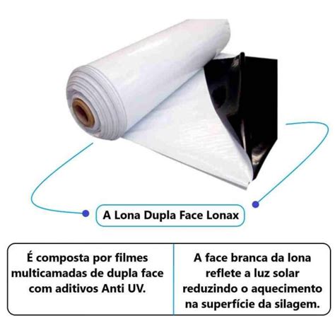 1 Metro De Lona Dupla Face Para Silo 100 MIC 8X1M Lonax