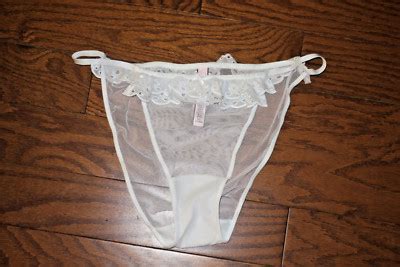 S VICTORIA S SECRET STRING BIKINI CHEEKY VERY SEXY SHEER WHITE WEDDING EYE EBay