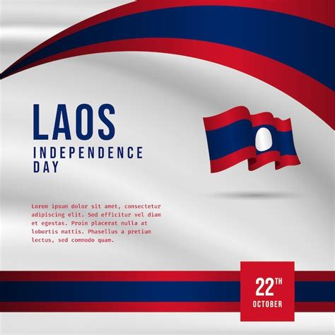 Premium Vector Square Banner Illustration Of Laos Independence Day