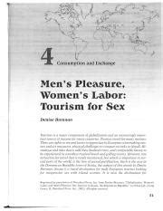 Brennan On Sex Tourism Pdf Consumption And Exchange Men S Pleasure Women S Labor Tourism