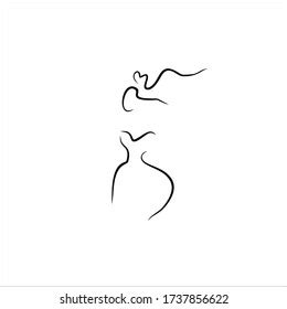 Single Line Nude Lady Drawing Art Stock Vector Royalty Free Shutterstock
