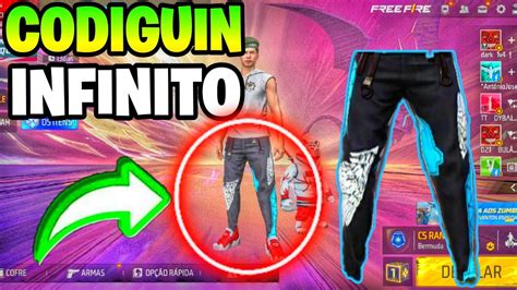 CODIGUIN INFINITO DA CALÇA ANGELICAL No FREE FIRE Atualizado 2024