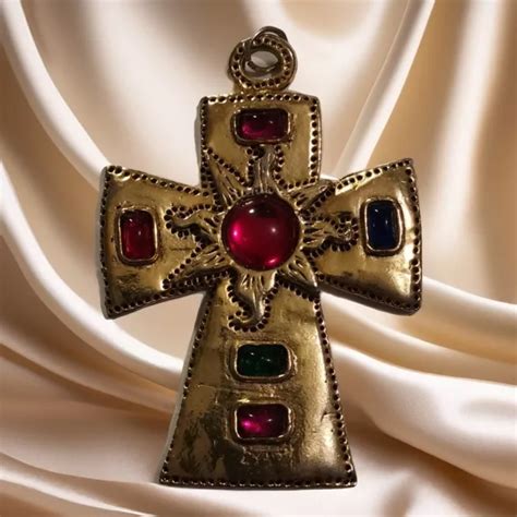 MÉDAILLE RELIGIEUSE FANTAISIE Crucifix Croix Cruz Cross Bijou Jewel