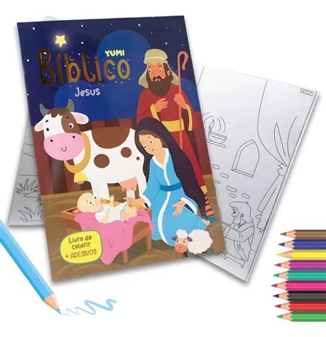 Livro B Blico Jesus Para Colorir Mais De Desenho E Adesivos Para