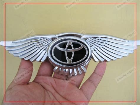 Fit Toyota Universal Emblem Badge Wings VIP Car Logo 3M Tape Front Hood