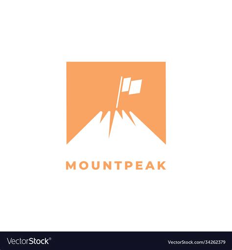 Mountain peak logo design Royalty Free Vector Image