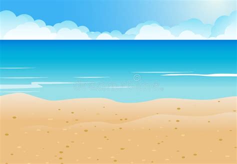 Cartoon Summer Beach Paradise Nature Vacation Ocean Or Sea Seashore