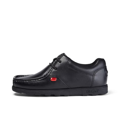 Kickers Fragma Lace Up Kids Shoes Black