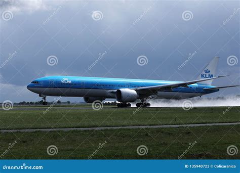 Klm Plane Doing Taxi On Runway Editorial Stock Photo Image Of Depart