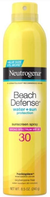 Neutrogena Beach Defense Water Sun Protection Sunscreen Spray Spf 30