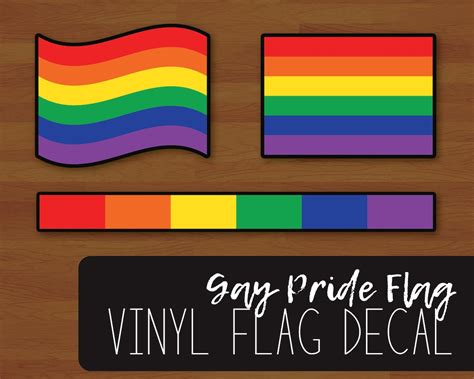 Gay Pride Flag Decal Gay Pride Flag Layered Vinyl Sticker Smooth Flag Waving Flag Colour