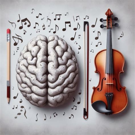 Music brain and musical therapy Human brain and musical concept | Premium AI-generated image