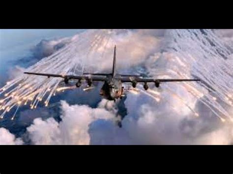 Ac 130 Gunship In Action Firing All Its Cannons Youtube