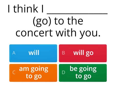 Solutions Will Vs Going To Quiz