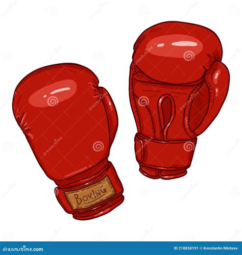 Vector De Dibujos Animados Guantes De Boxeo Rojo Ilustración del Vector