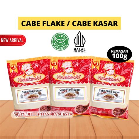 Jual Cabe Flake Super 100 Gram Yutakachi Chili Flakes Extra Hot Cabe Bubuk Kasar Bumbu