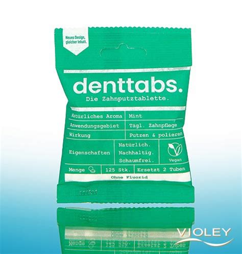 Denttabs Pastillas de limpieza dental Menta sin flúor 1 x 125 St