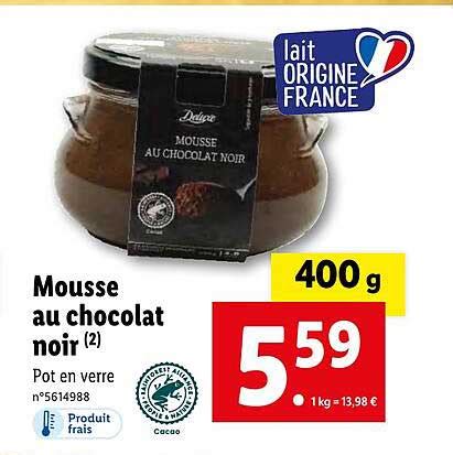 Promo Mousse Au Chocolat Noir Deluxe Chez Lidl ICatalogue Fr