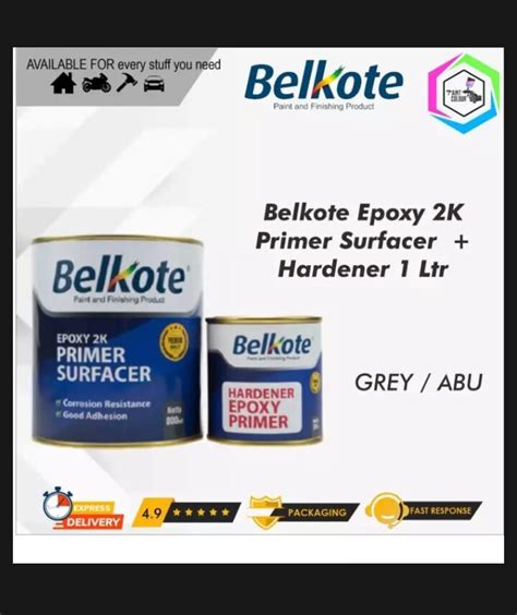 Epoksi Belkote Epoxy 2K Primer Surfacer Cat Dasar Abu Abu Efoksi