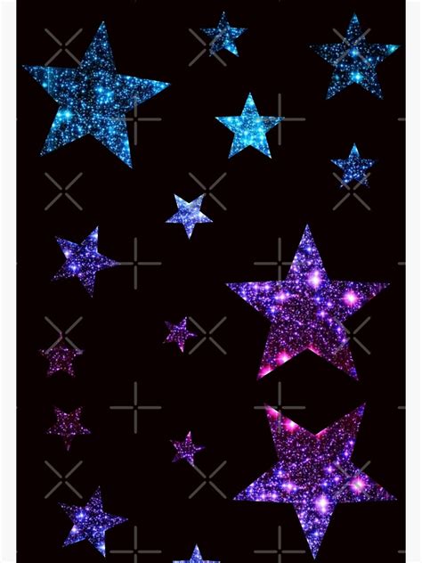 Teal Purple Ombre Faux Glitter Stars Poster For Sale By Felicity K Redbubble