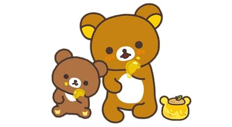 Chiroykogma Et L Ours Rilakkuma Mangent Du Miel Png Transparents Stickpng