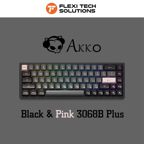Akko Black Pink B Plus Fully Assembled Gaming Keyboard Hot Swappable Rgb Backlit Flexi Tech