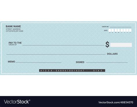 Blank check Royalty Free Vector Image - VectorStock