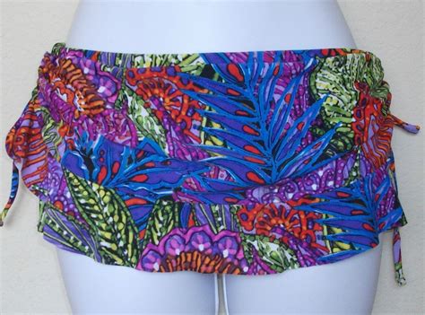 Nwt Genuine Abs Multi Color Skirted Swim Bikini Bottom Pant Size