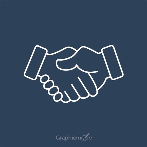 Handshake Icon Design Free Vector File Download By Graphicmore