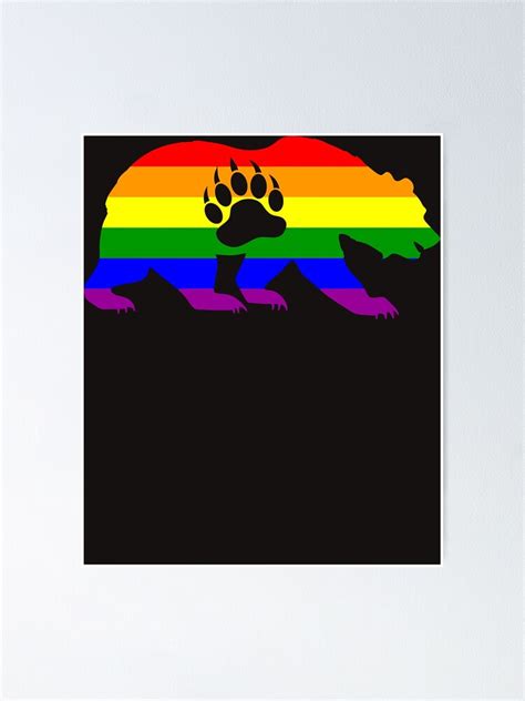 Gay Bear Pride Lgbt Flag Bear Paw Essential Poster By Gloriaaylin