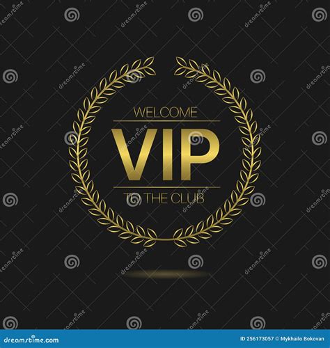 Vip Access Golden Laurel Wreath Label Stock Vector - Illustration of