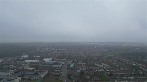 High Angle Footage of Corby City of Northamptonshire, England. UK