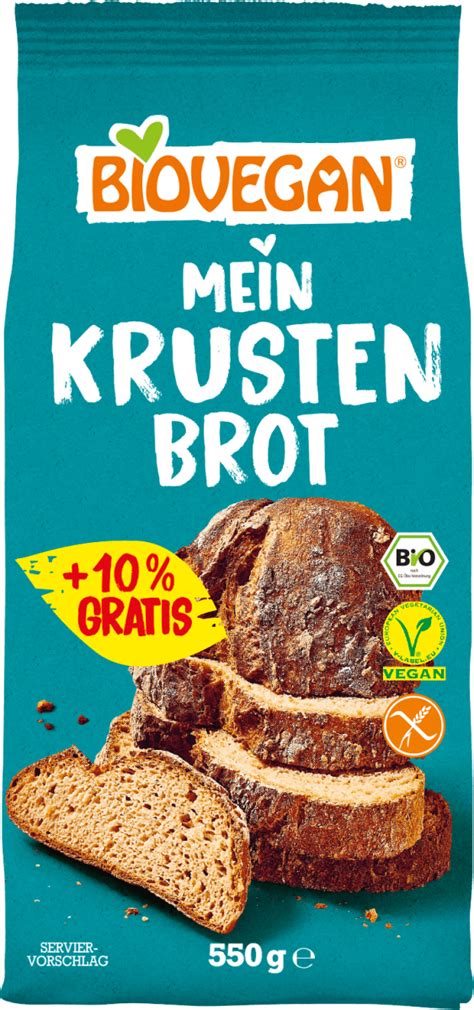 BIOVEGAN Backmischung Mein Krusten Brot Glutenfrei 500 G Dauerhaft