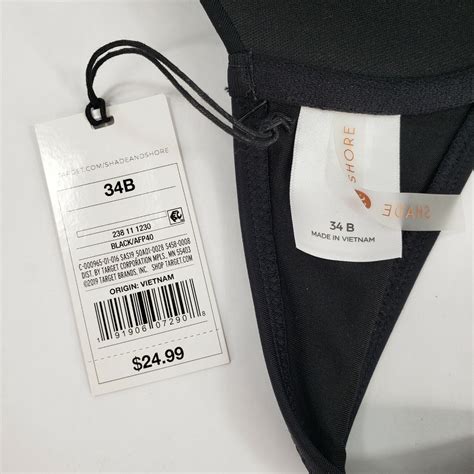 Shade Shore Bikini Swim Top 34 B Cup Black Twist Front Light Lift Halter Style EBay