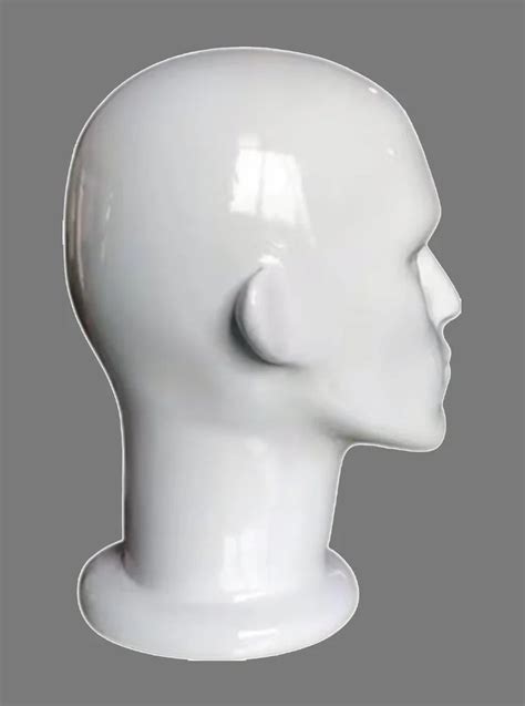 Fiberglass White Male Head Mannequins For Garment Shop Size 15 Inch