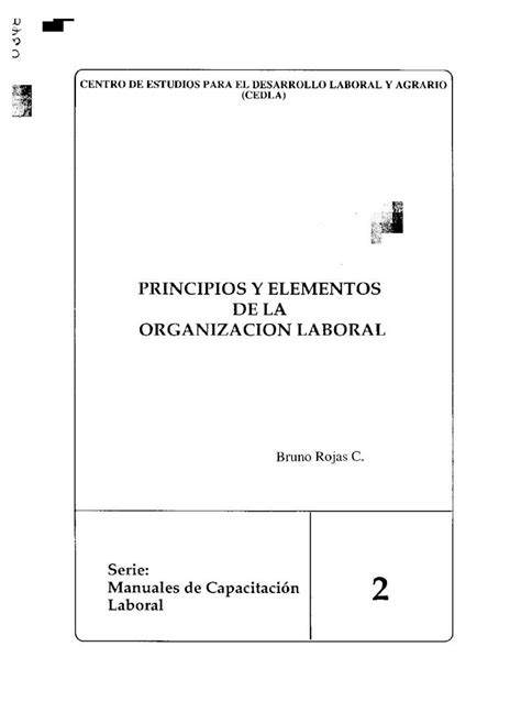 Pdf Principios Y Elementos De La Organizaci N Laboral Inicio