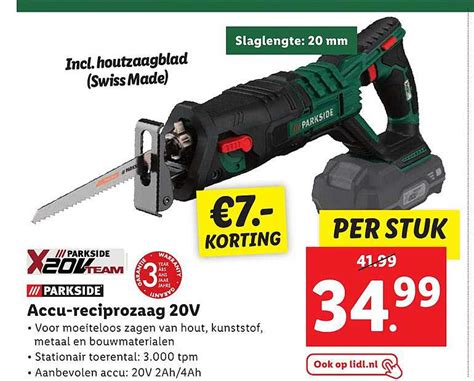 Parkside Accu Reciprozaag V Aanbieding Bij Lidl Folders Nl