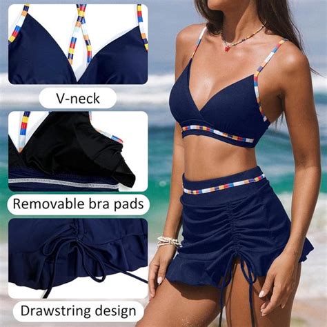 Sexy Tweedelige Bikini Dames Met Hoge Taille En V Hals Kleurblok