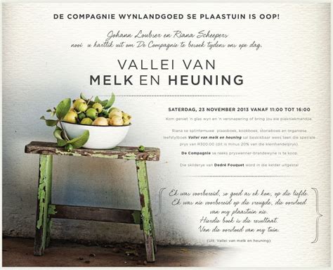 Riana Scheepers Brand New Book Vallei Van Melk En Heuning Will Be Available At A Wine Picnic