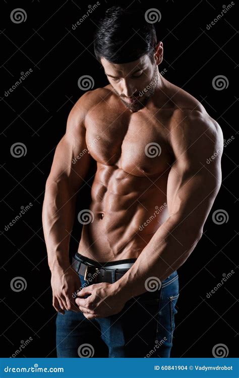 Portrait Of A Handsome Athletic Man Stock Photo Image Of Naked Fashion