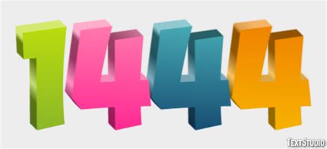 1444 Text Effect and Logo Design Number