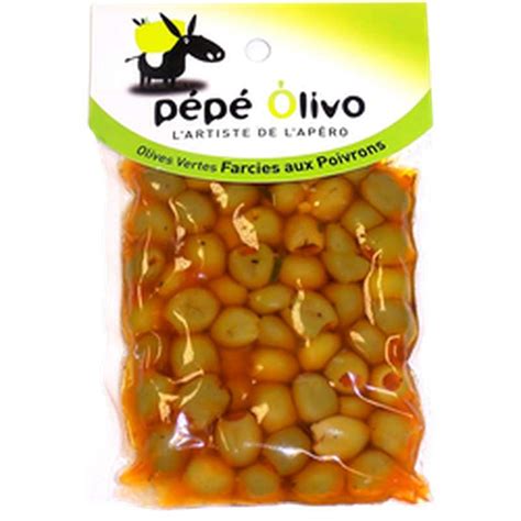 Olives Vertes Farcies La P Te De Poivrons Pepe Olivo G La