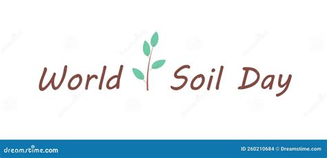 International World Soil Day Welcome Banner With Youg Plant Stock