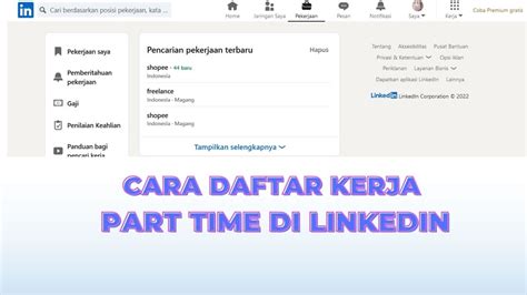 Cara Melamar Pekerjaan Part Time Di Linkedin Gini Caranya Youtube