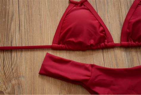 Red Two Straps Two Piece Bikini On Luulla