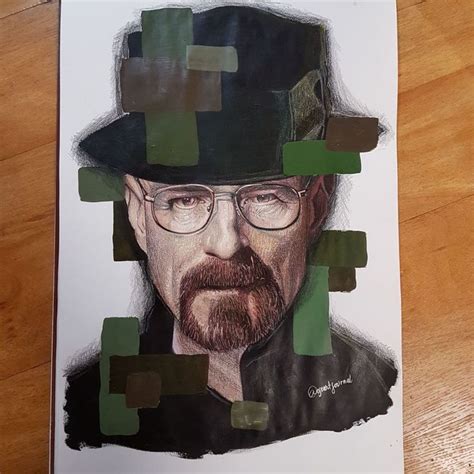 A Drawing Of A Man With Glasses And A Green Hat On Top Of A Piece Of Paper